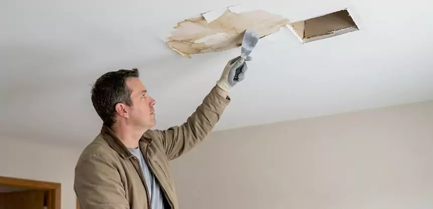 Ceiling Water Stain and Drywall Repair in Stone Mountain